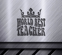 Retro Crown Worlds Best Teacher SVG -  Design SVG