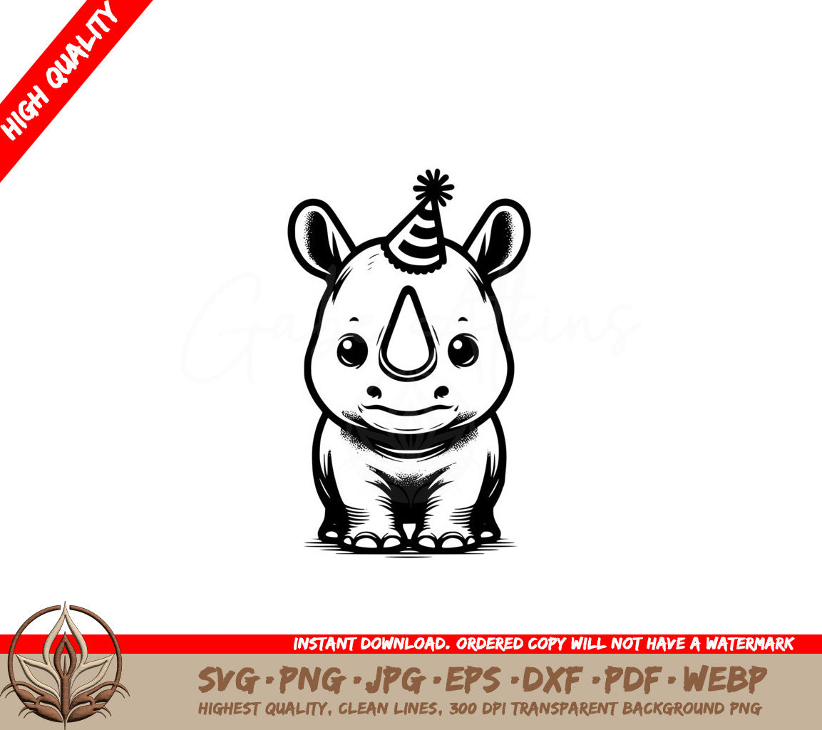 Rhino Party Time SVG 
