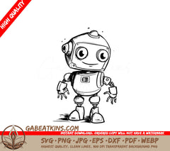  A Robot With Big Eyes SVG - Robot Buddy SVG