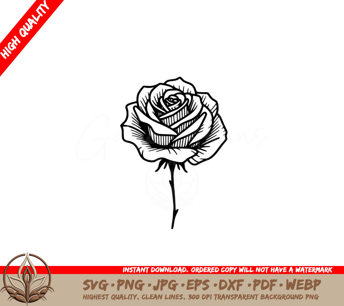 Rose Bloom SVG Cut File Design 
