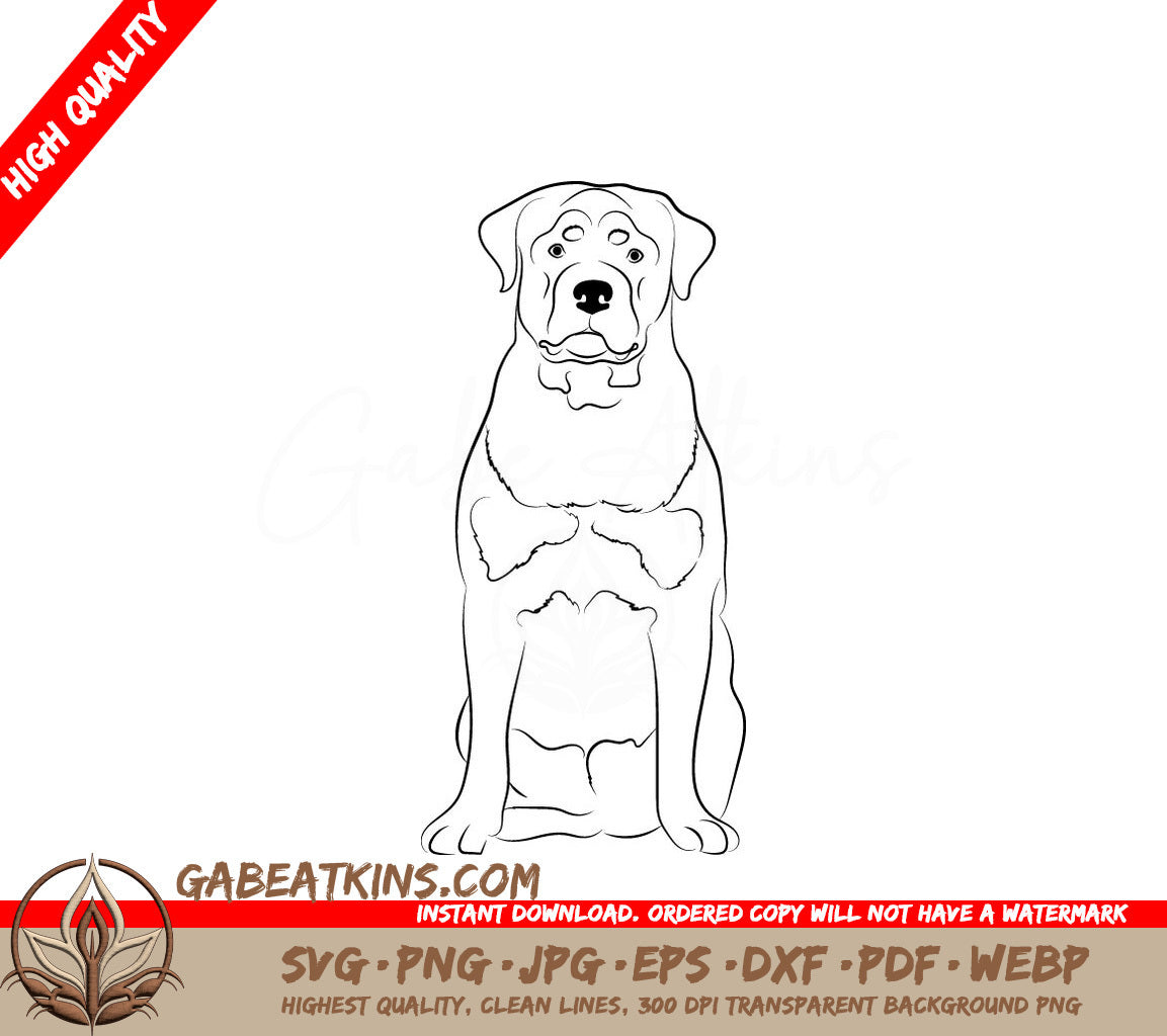 Rottweiler Dog Sitting SVG SVG