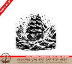 Rough Seas Ahead SVG Cut File 
