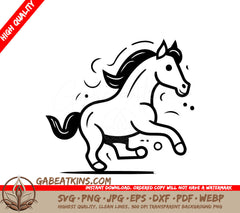  A Horse Running SVG - Running horse Isolated on a white background Vector illustration SVG