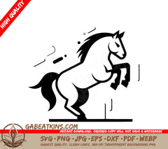  A Horse On Its Hind Legs SVG - Running horse Vector illustration in flat style Isolated on white background SVG