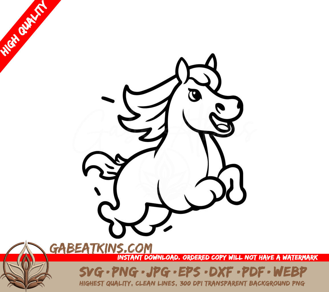  A Horse Running SVG - Running horse cartoon character isolated on white background Vector illustration for your design SVG