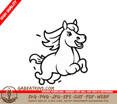  A Horse Running SVG - Running horse cartoon character isolated on white background Vector illustration for your design SVG