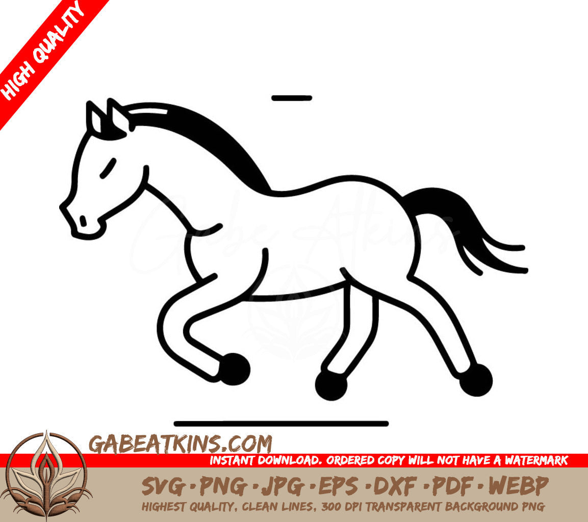  A Horse Running SVG - Running horse icon Flat illustration of running horse vector icon for web design SVG