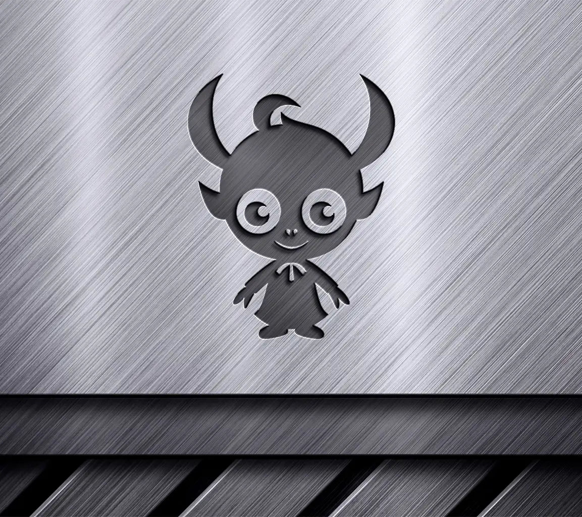 Cowboy Silhouette with Gun - Monster Horns & Big Eyes SVG SVG