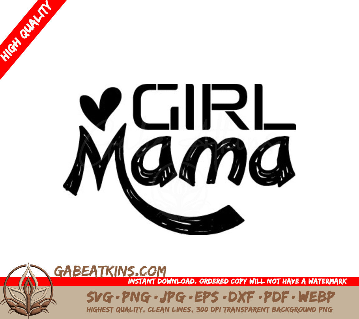 Girl Mama Heart SVG  SVG