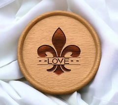 Purple Green Fleur De Lis Love SVG SVG