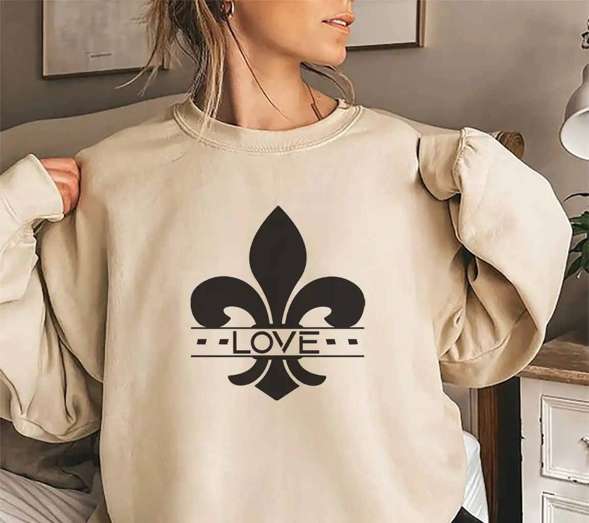 Purple Green Fleur De Lis Love SVG SVG