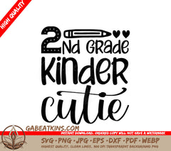 2nd Grade Kinder Cutie SVG  SVG