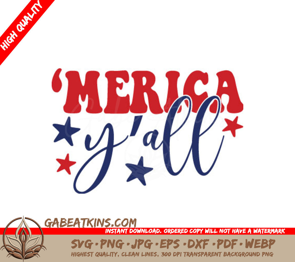 Merica Yall 4th of July SVG  SVG