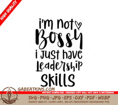 Bossy Leadership Skills SVG  SVG