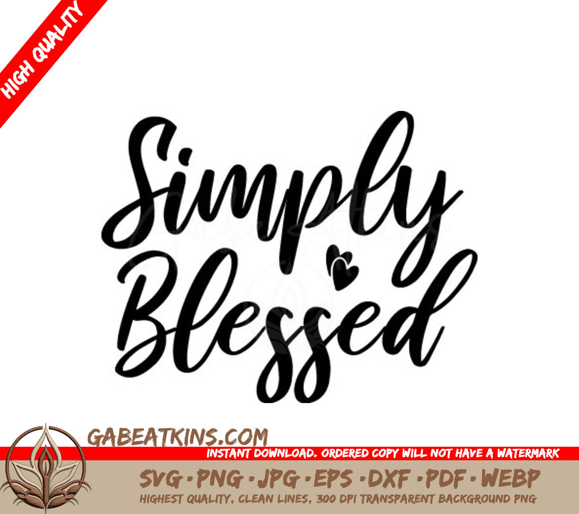 Simply Blessed Heart SVG  SVG