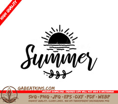 Sunset Ocean Summer SVG  SVG