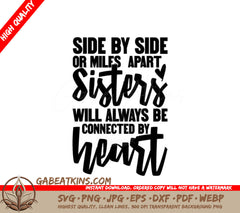 Sisters Connected By Heart SVG  SVG