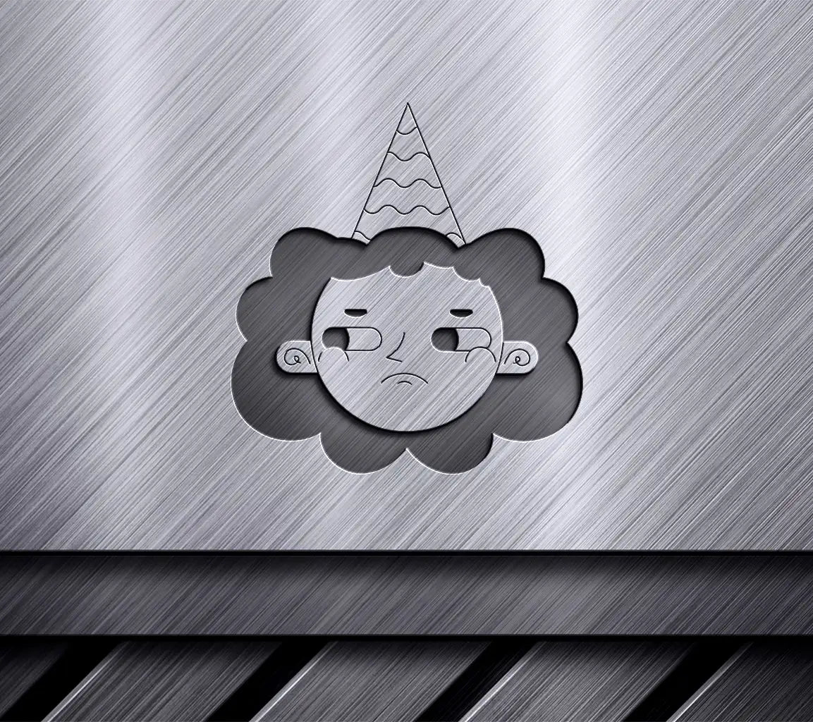  Sad Girl Birthday Hat SVG Illustration SVG