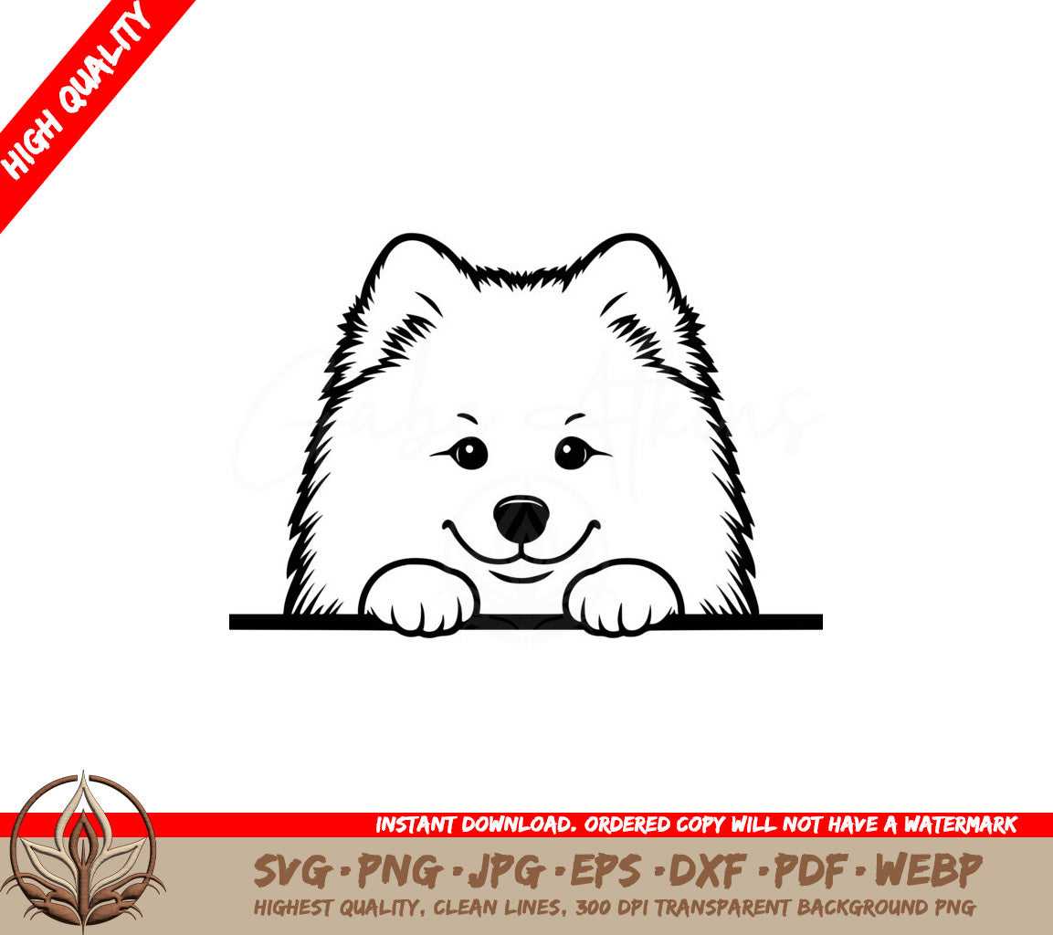Samoyed Surprise Peek SVG 
