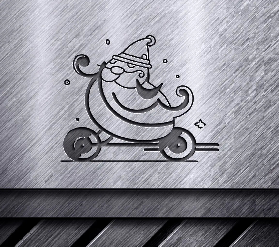  Santa Scooter SVG - Christmas Card Vector Illustration SVG