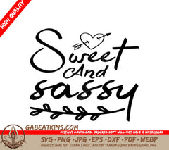 Sweet & Sassy Arrow Heart SVG - Digital Cut File SVG