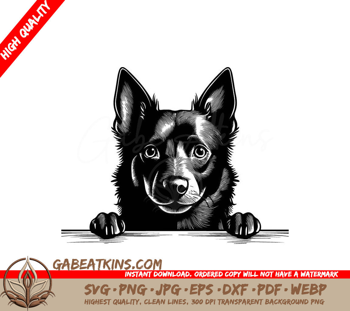 Schipperke Dog SVG -  Drawing, Paws on Table SVG