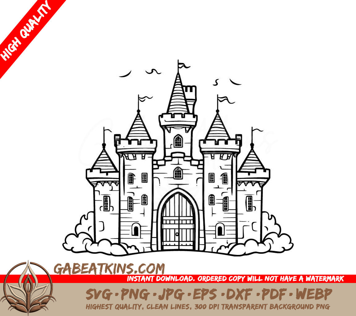  Castle with Birds SVG - Secrets of the Sphinxs Lair SVG