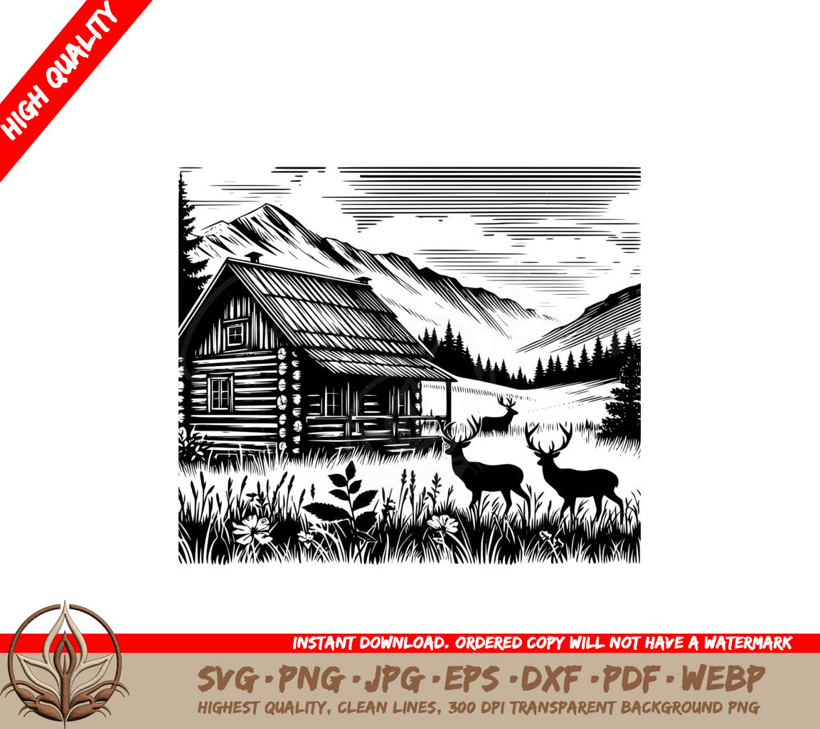 Serene Wilderness Abode SVG Cut File  
