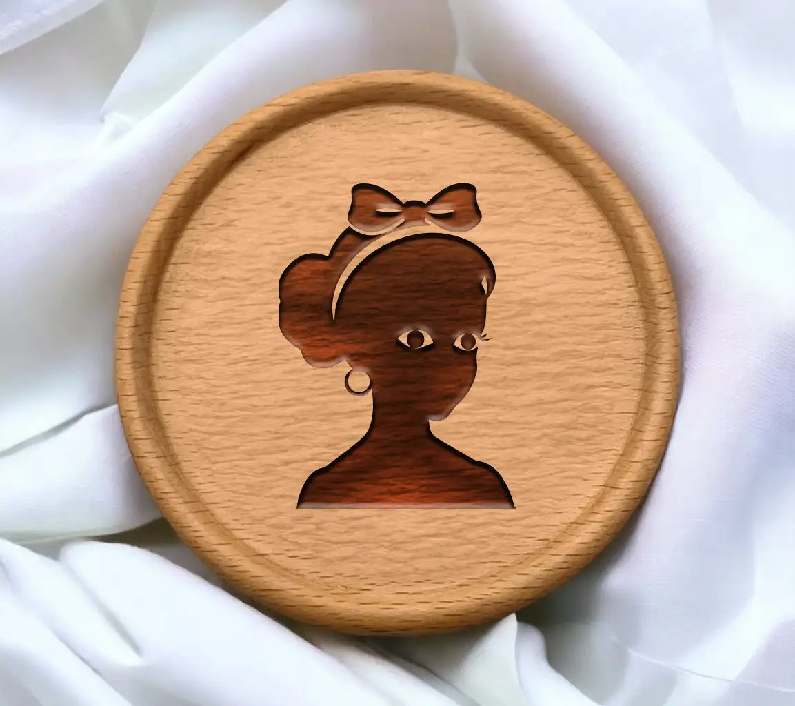 Black Girl Silhouette SVG Shaded Sophistication with Bow SVG