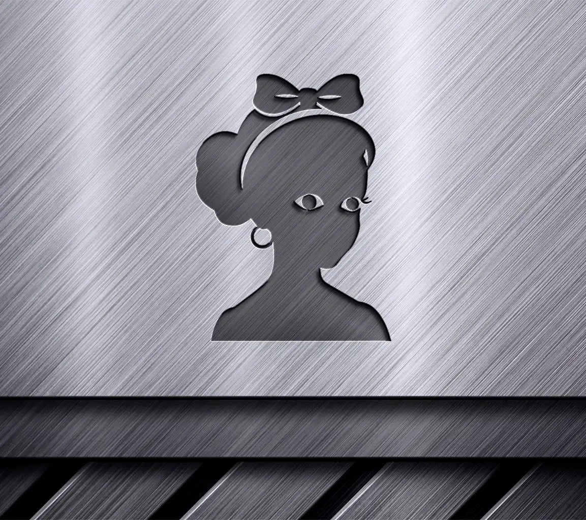 Black Girl Silhouette SVG Shaded Sophistication with Bow SVG