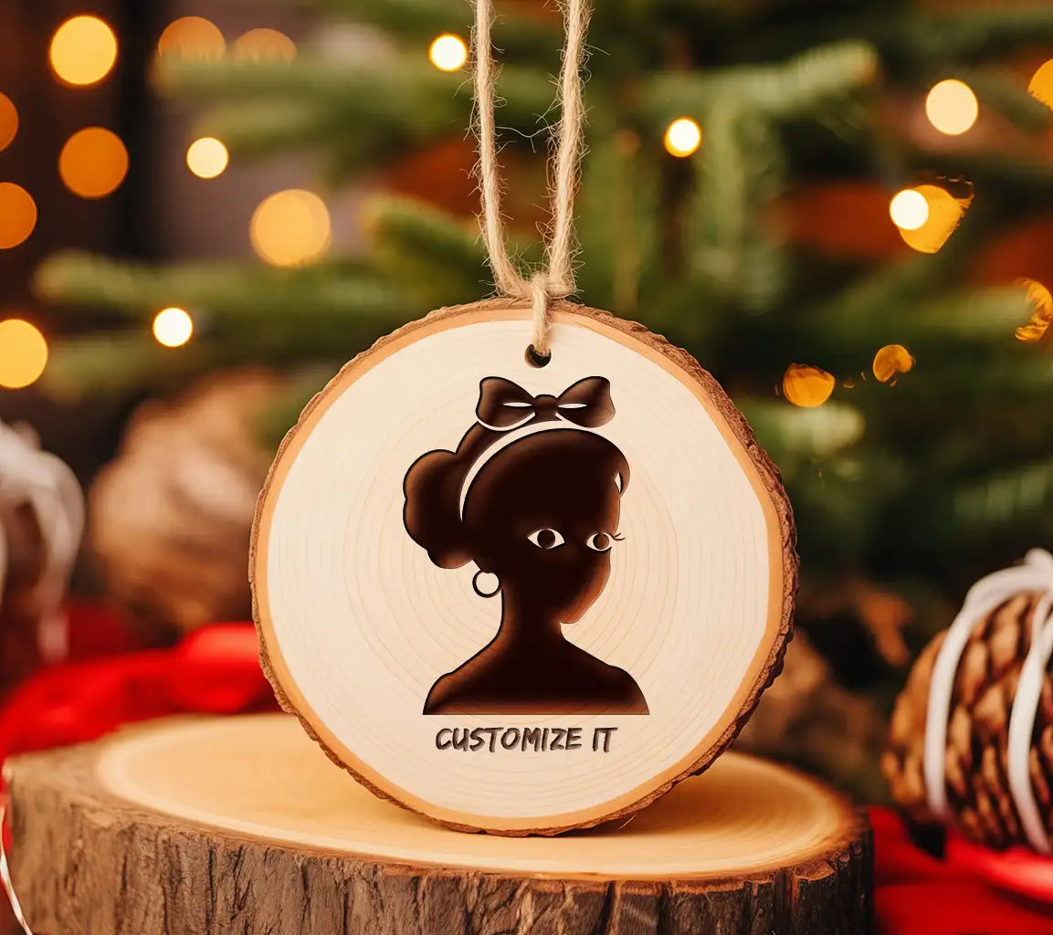 Black Girl Silhouette SVG Shaded Sophistication with Bow SVG