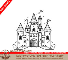  Castle with Flags SVG - Shadows of the Forgotten Kingdom SVG