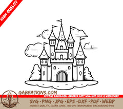  Castle with Flags SVG - Shadows of the Forgotten Ones SVG