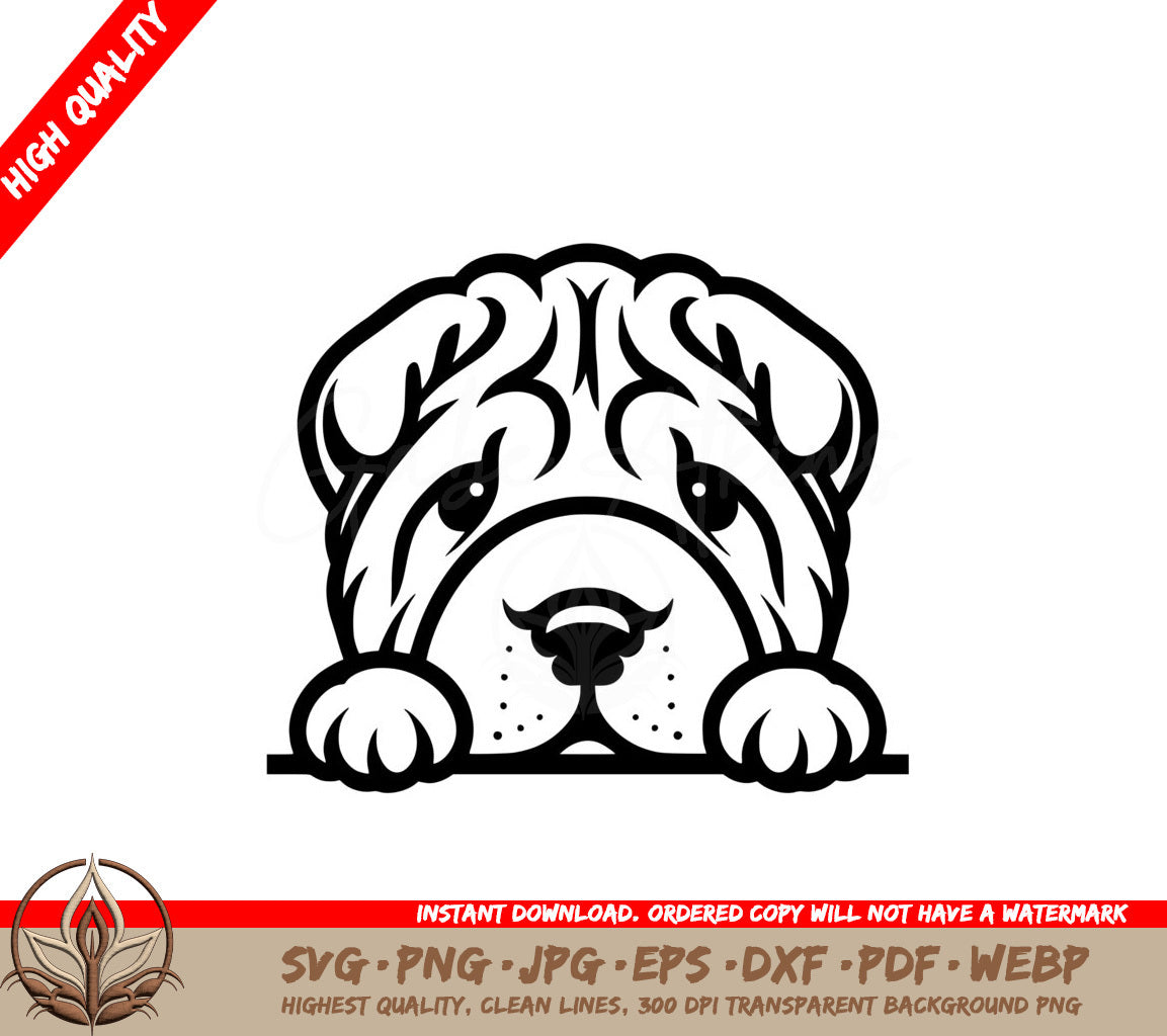Shar Peis Watchful Eyes SVG PNG JPG AI PDF DXF EPS and WebP Digital Download 
