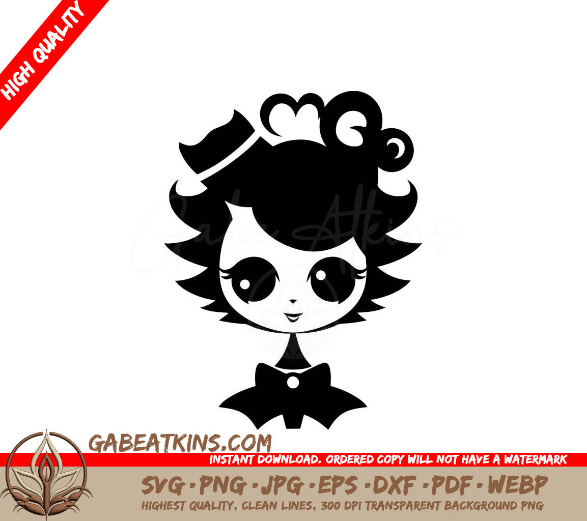 Cowboy Girl with Big Eyes SVG Sheriff Swagger Emblem SVG