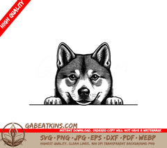  Husky & Shiba Inu Wall Peeking SVG SVG