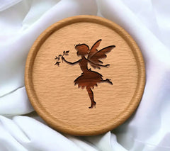  Fairy Silhouette SVG with Flower SVG
