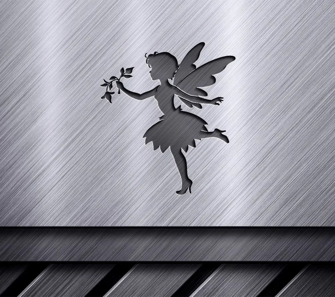  Fairy Silhouette SVG with Flower SVG