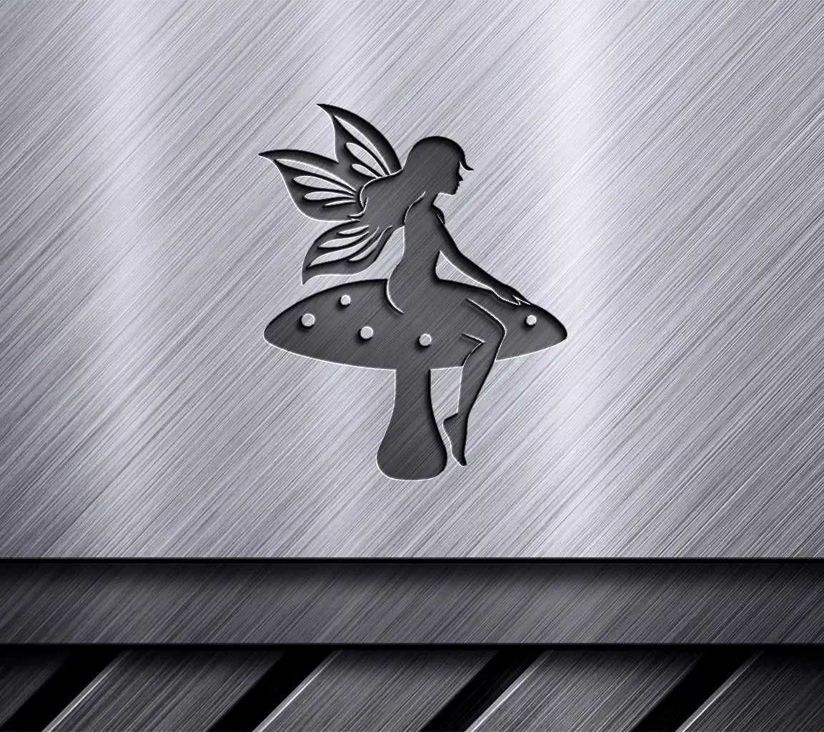  Fairy Silhouette on Mushroom SVG for Cricut & Silhouette Machines SVG