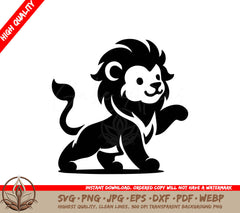 Cute Lion Cub Silhouette SVG 