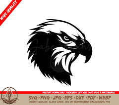 Silhouetted Predator Eagle Icon Design Skyborne Majesty Black Eagle Badge SVG 