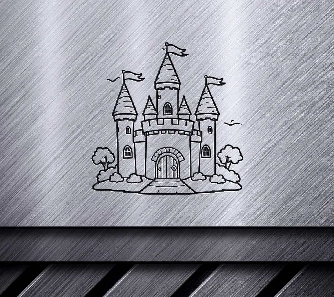  Castle SVG Simple Coloring Book Cover Design SVG