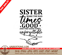 Sister Quotes SVG Design SVG