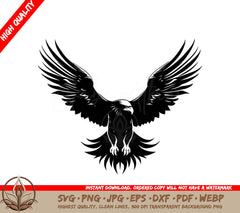 Skeletal Majesty Tattoo Styled Eagle Logo Design with Skull Inked Aviary Eagle Tattoo Vector Icon SVG 