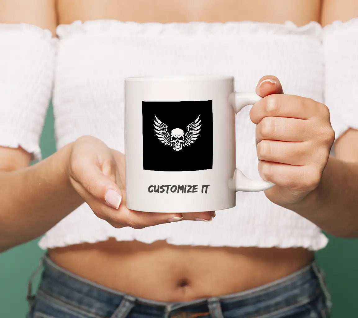 Winged Skull SVG - Black Background - High Quality Vector SVG