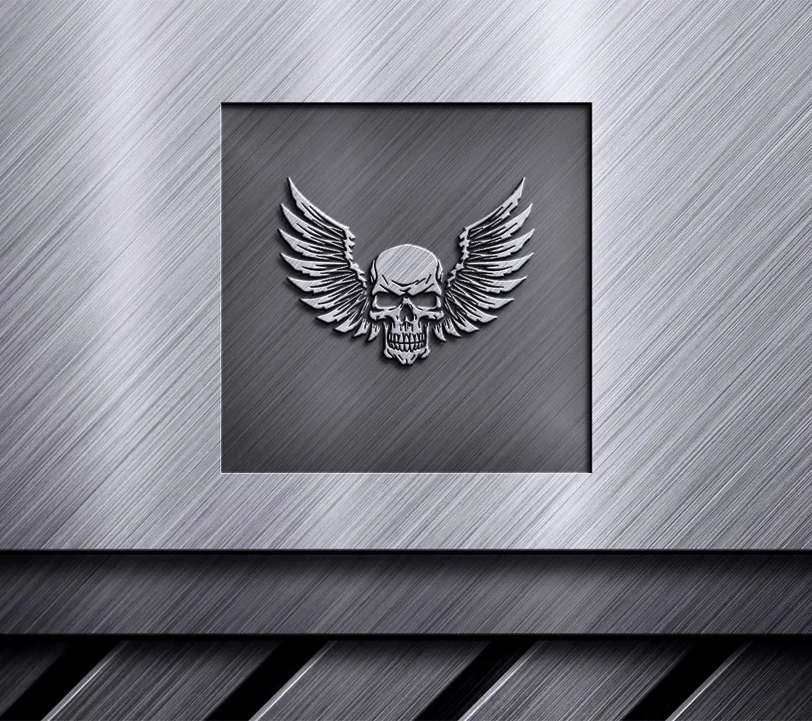 Winged Skull SVG - Black Background - High Quality Vector SVG