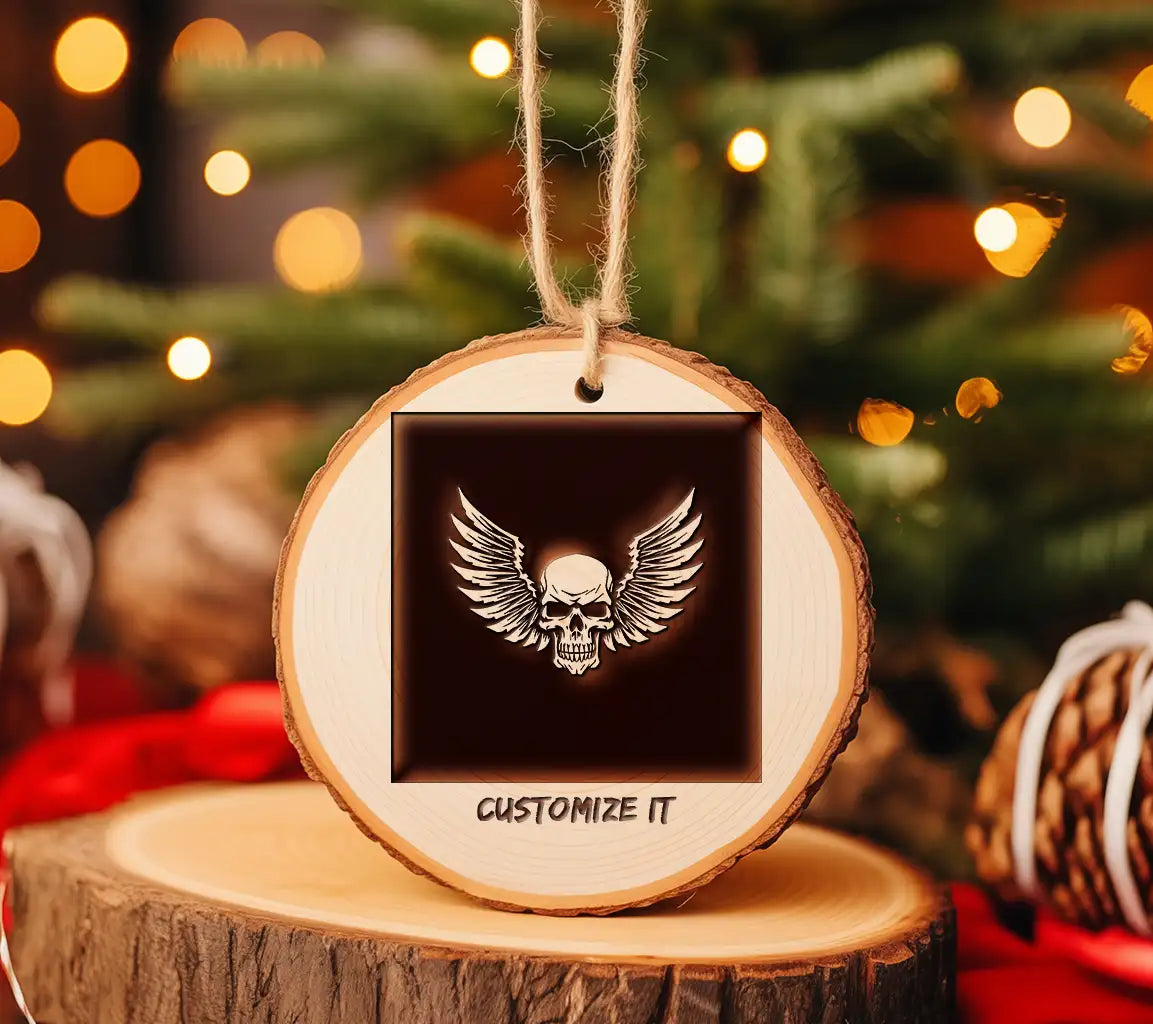 Winged Skull SVG - Black Background - High Quality Vector SVG
