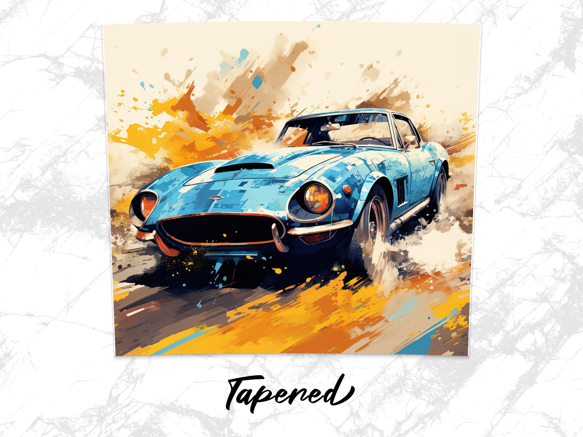 Sky Blue Classic GT Watercolor Speed Tumbler Wrap | 20oz Tumbler Wrap Sublimation Design PNG - Gabe Atkins Designs