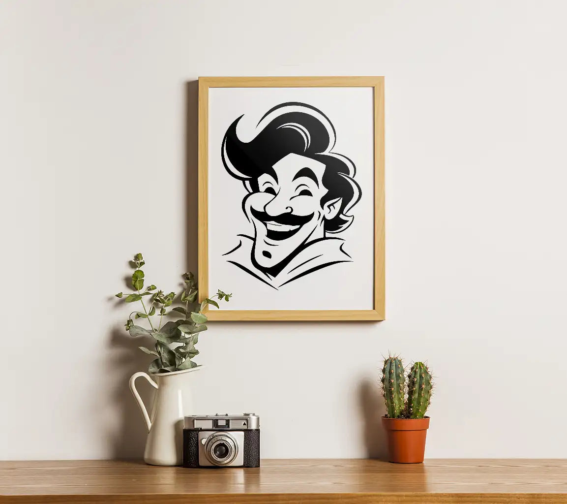 Smiling Aladdin Mustache Man -  SVG Vector Illustration SVG