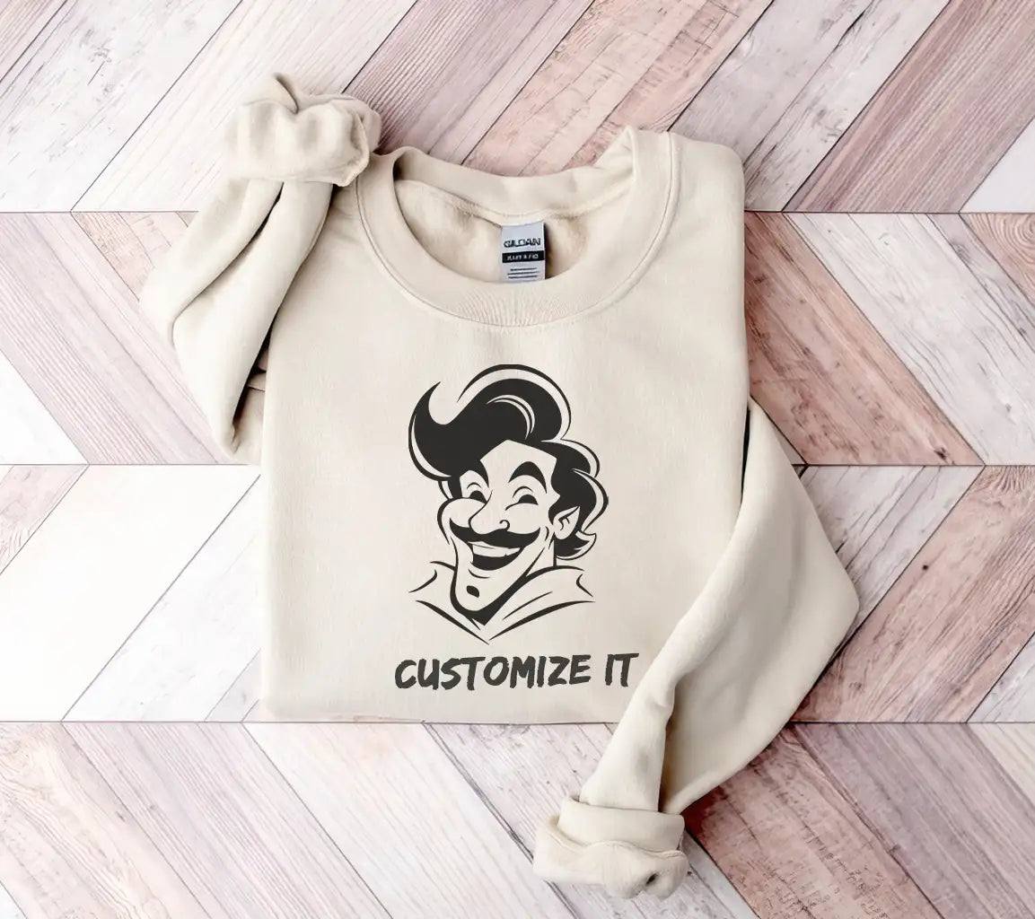 Smiling Aladdin Mustache Man -  SVG Vector Illustration SVG